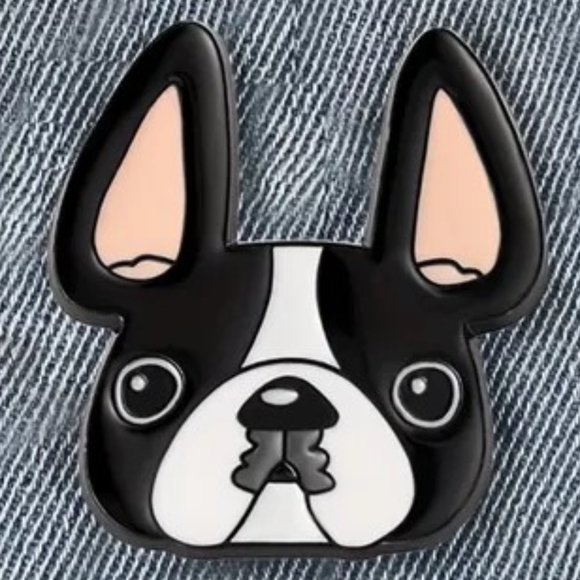 Boston Terrier DOG Pin Brooch Bag Metal Enamel Badge Backpack Frenchie Cute - Picture 2 of 5